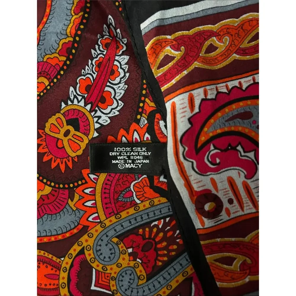 Morgan Taylor 100% Silk Paisley Print Scarf, Multicolored